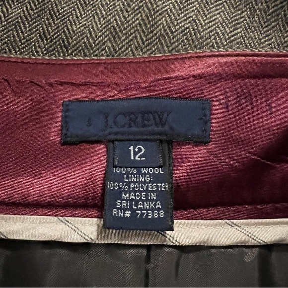 Women’s J Crew a line wool pleat pocket skirt size 12 side zip fully lined - Picture 7 of 7